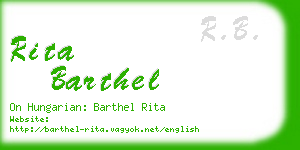 rita barthel business card